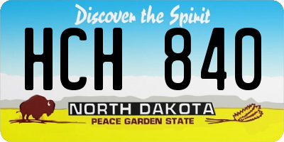 ND license plate HCH840