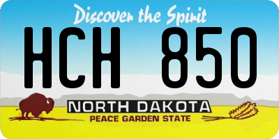 ND license plate HCH850