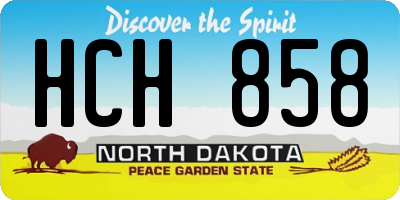 ND license plate HCH858