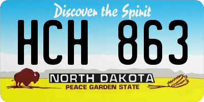 ND license plate HCH863