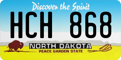 ND license plate HCH868