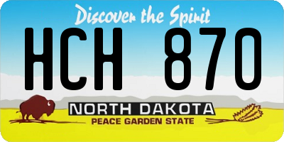 ND license plate HCH870