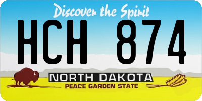 ND license plate HCH874