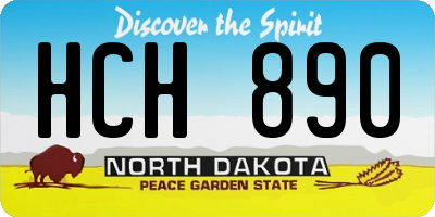 ND license plate HCH890