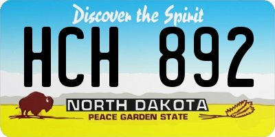 ND license plate HCH892