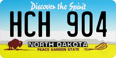 ND license plate HCH904