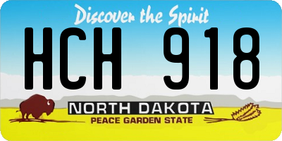 ND license plate HCH918