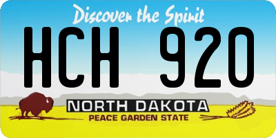 ND license plate HCH920