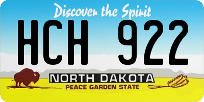 ND license plate HCH922