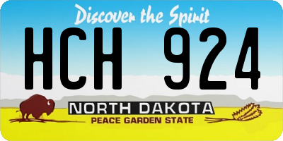 ND license plate HCH924