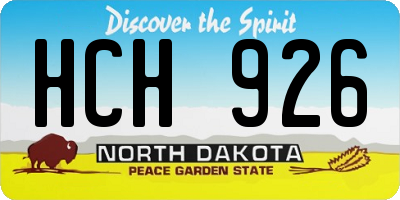 ND license plate HCH926