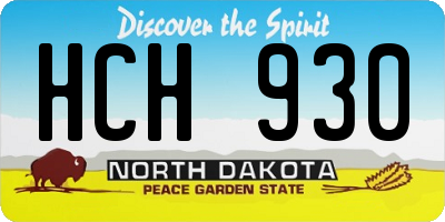 ND license plate HCH930