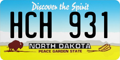 ND license plate HCH931