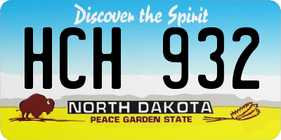 ND license plate HCH932