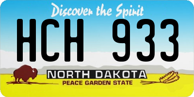 ND license plate HCH933