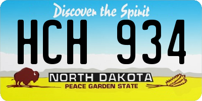 ND license plate HCH934