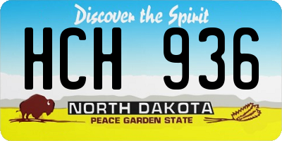 ND license plate HCH936