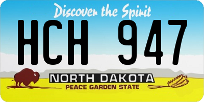 ND license plate HCH947