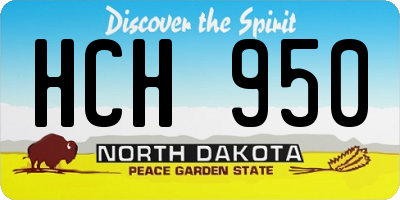 ND license plate HCH950