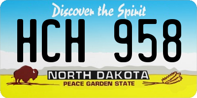 ND license plate HCH958