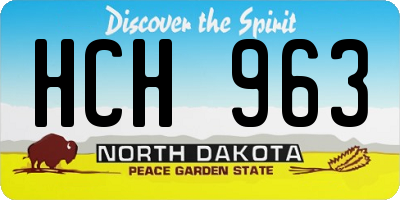 ND license plate HCH963