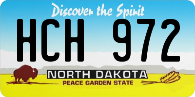 ND license plate HCH972