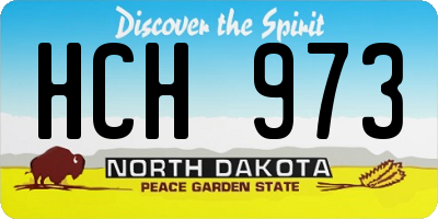 ND license plate HCH973