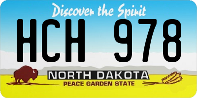 ND license plate HCH978