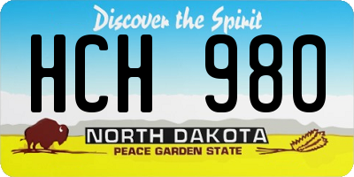 ND license plate HCH980