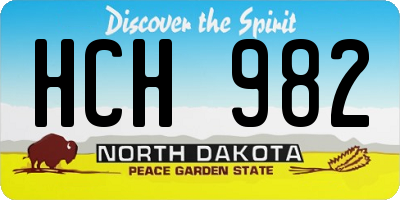 ND license plate HCH982