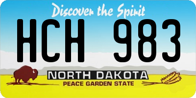 ND license plate HCH983