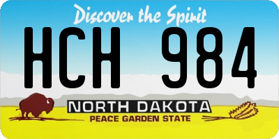 ND license plate HCH984