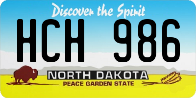 ND license plate HCH986