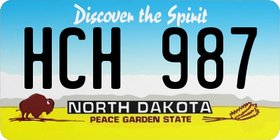 ND license plate HCH987
