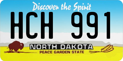 ND license plate HCH991