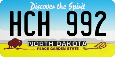 ND license plate HCH992