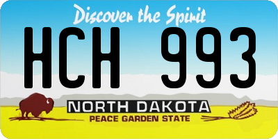 ND license plate HCH993