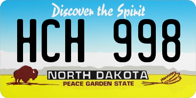 ND license plate HCH998