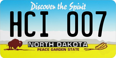 ND license plate HCI007