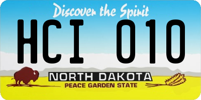 ND license plate HCI010