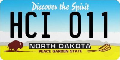 ND license plate HCI011