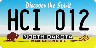 ND license plate HCI012