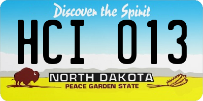 ND license plate HCI013