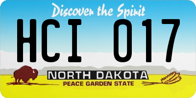 ND license plate HCI017