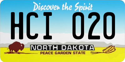 ND license plate HCI020