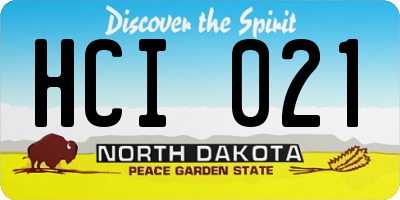 ND license plate HCI021