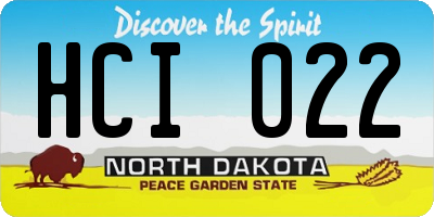ND license plate HCI022