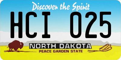 ND license plate HCI025
