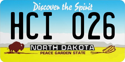 ND license plate HCI026