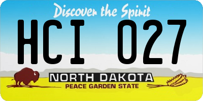 ND license plate HCI027